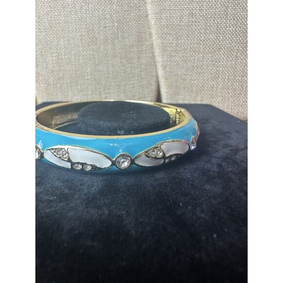 Sequin Nordstrom Multicolor Gold Tone Statement Enamel Bangle Bracelet # 377 - Picture 2 of 3